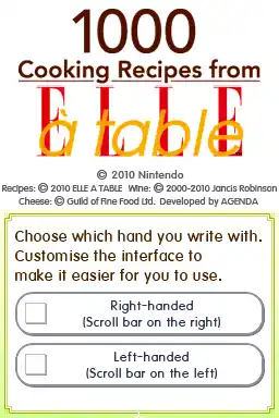 1000 Cooking Recipes from Elle a Table (Europe) (En,Fr,De,Es,It) (NDSi Enhanced)